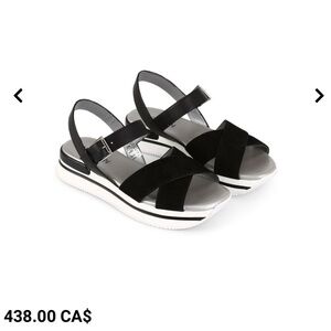 HOGAN Donna H257 Crisscross Suede Leather Sandals